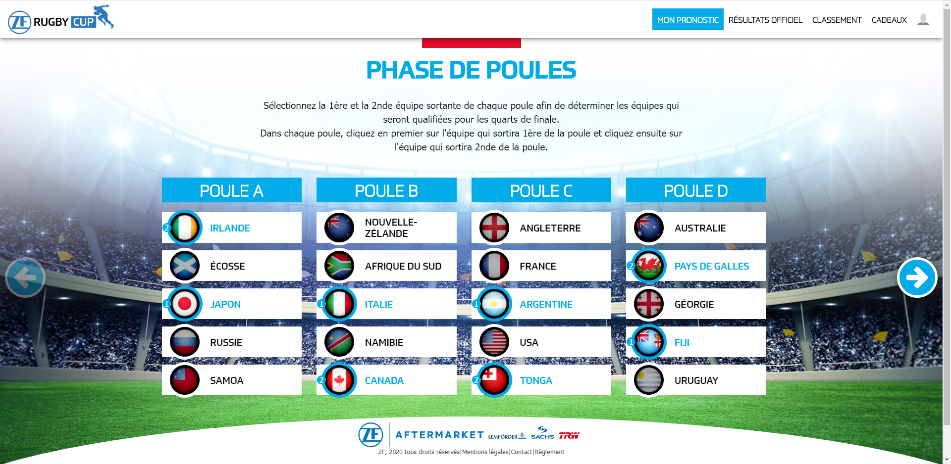 Développeur site pronostics grille Rugby World Cup 2019 Développeur freelance à Montauban